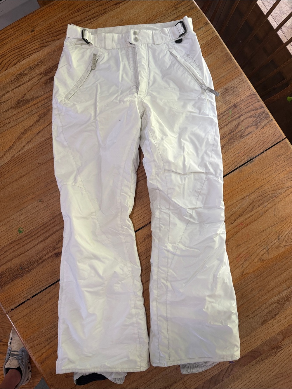 Columbia White Flare Ski Pants with Zipper Pockets - Picture 1 of 2